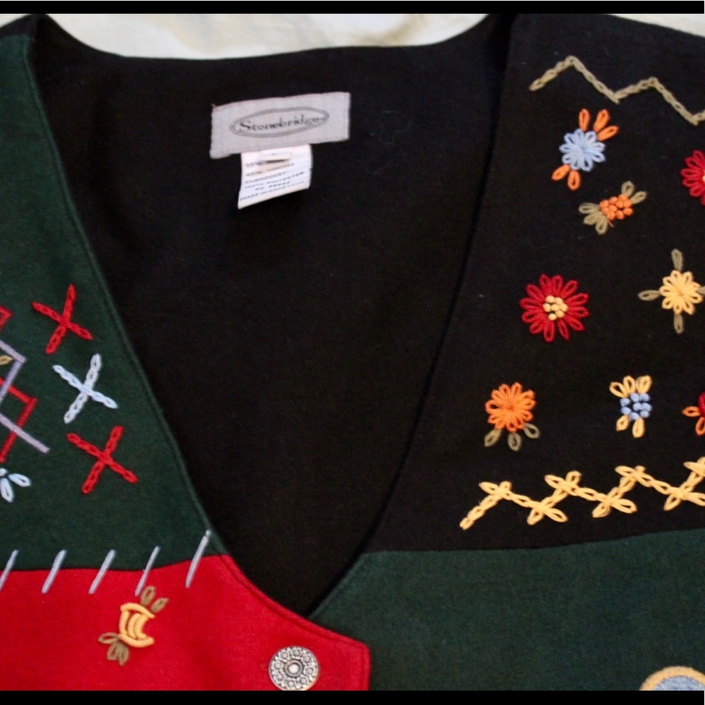 Stonebridge Embroidered Patchwork Vest - image 2